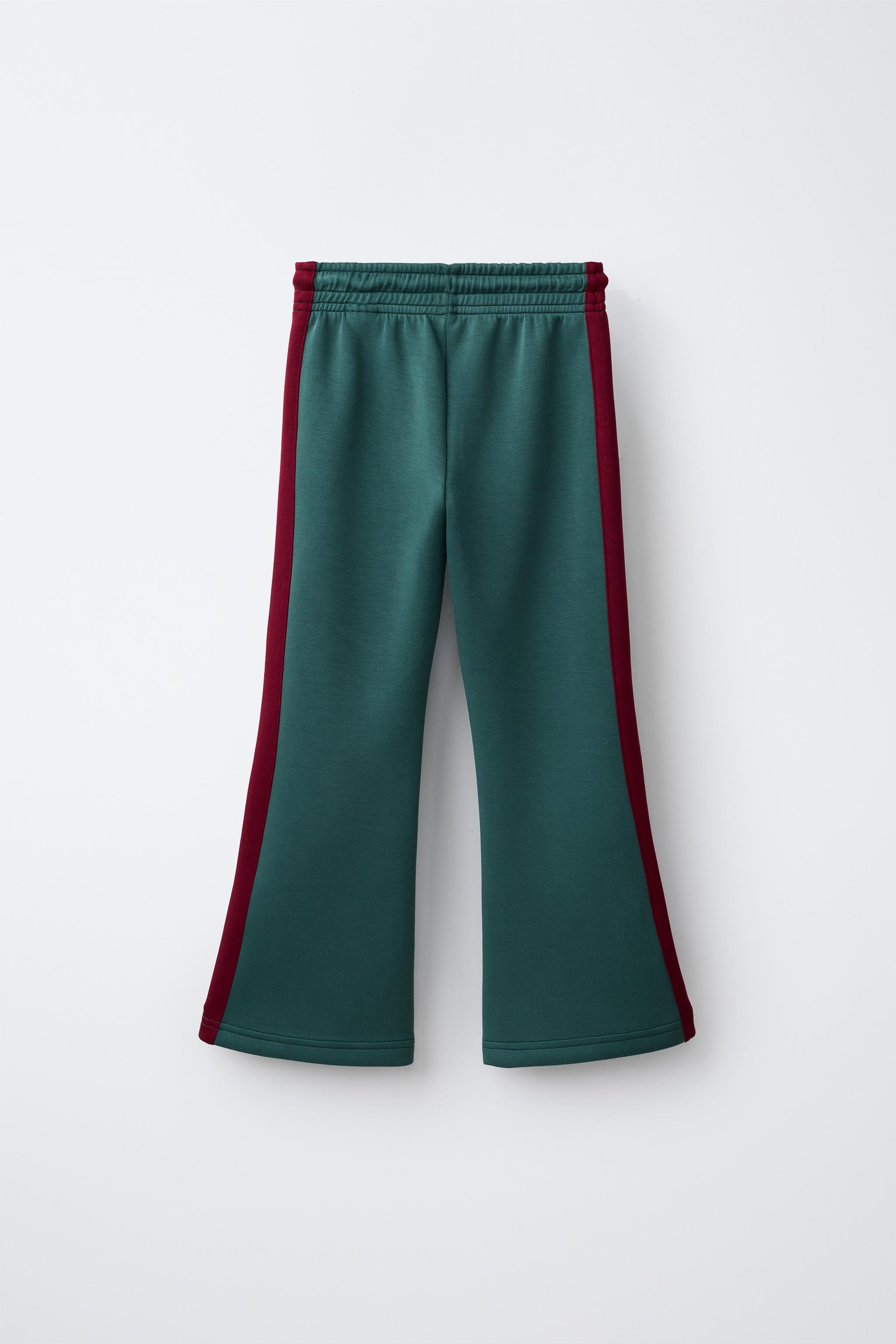 COLOR-BLOCK SPORTY FLARE PANTS
